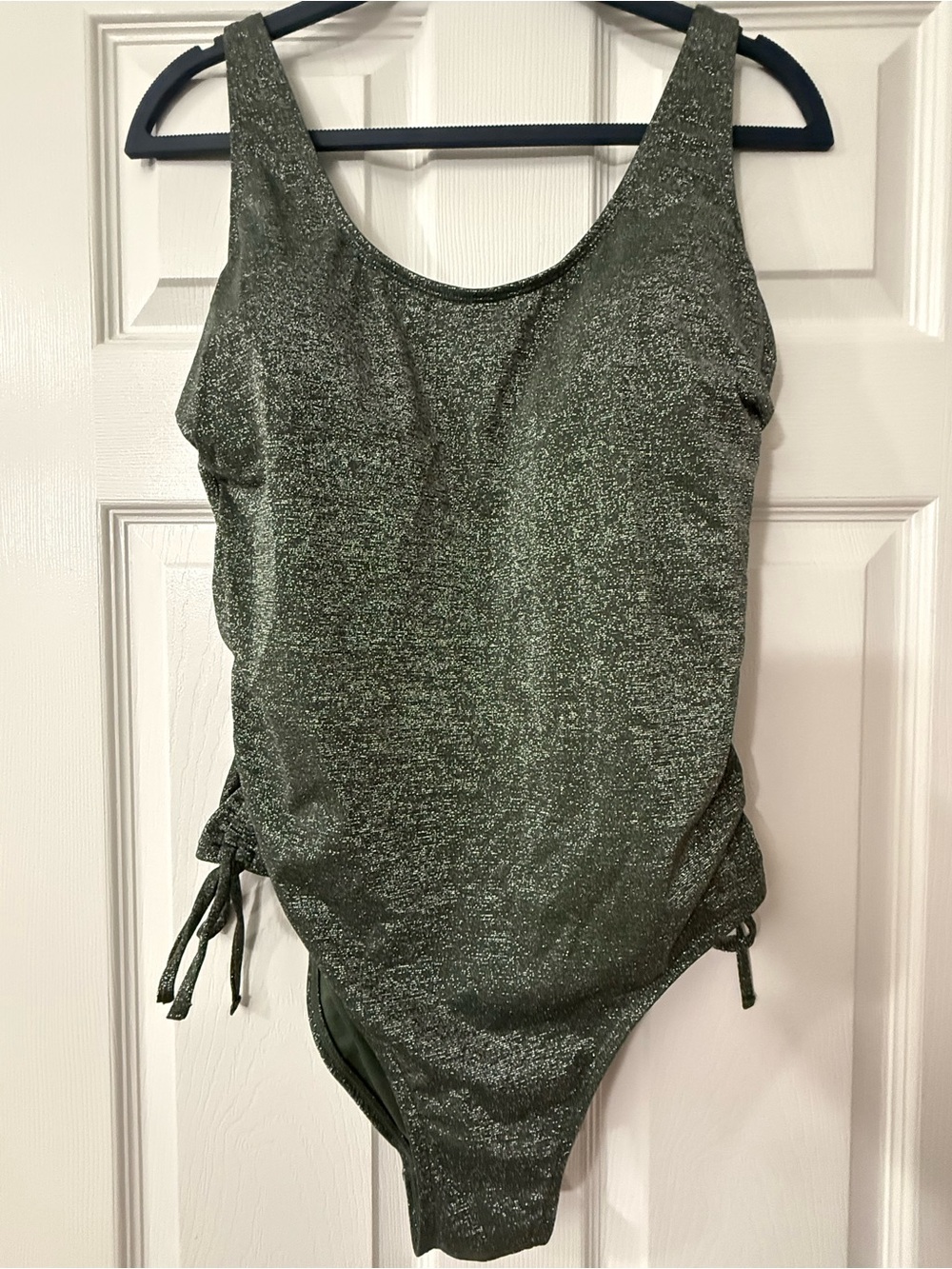 Xhilaration Shimmery Olive Green Metallic One-Piece